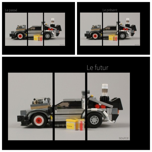 postuler pour un job avec des images de DeLorean en Lego :)