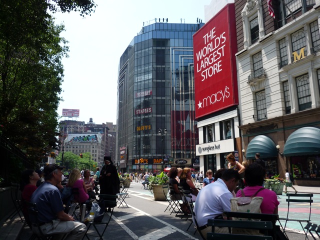 Outside Macy's, the world's largest store. Not.