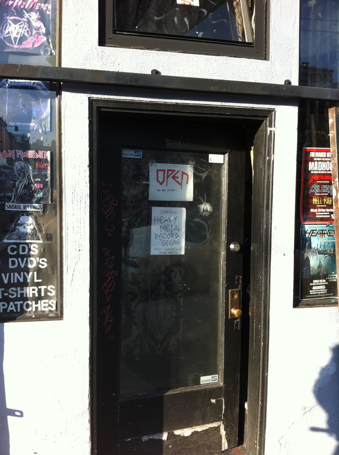 Shady heavy metal record store on Haight Street