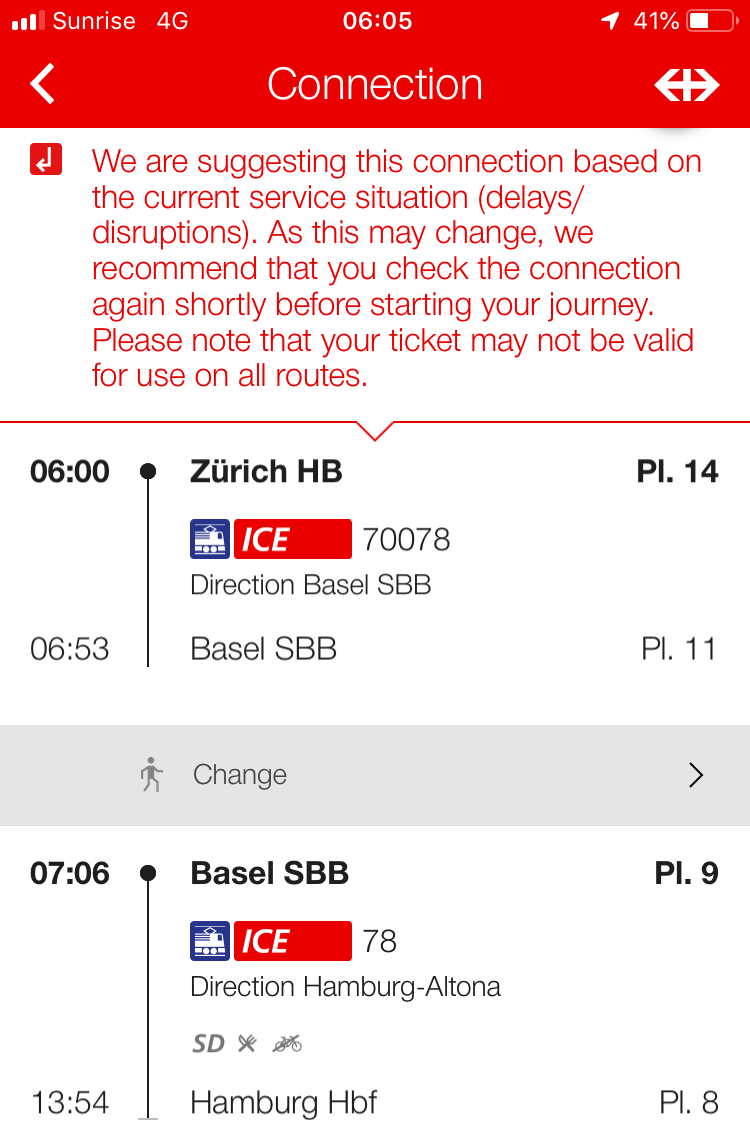 Nice way to start a train trip: the first train was canceled
