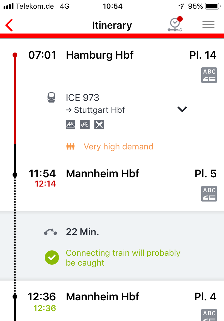 I think all the trains I took in Germany were late. In general, plan at least 1h between trains, just to be safe. Your trip will be a bit longer, but you will most likely make it.